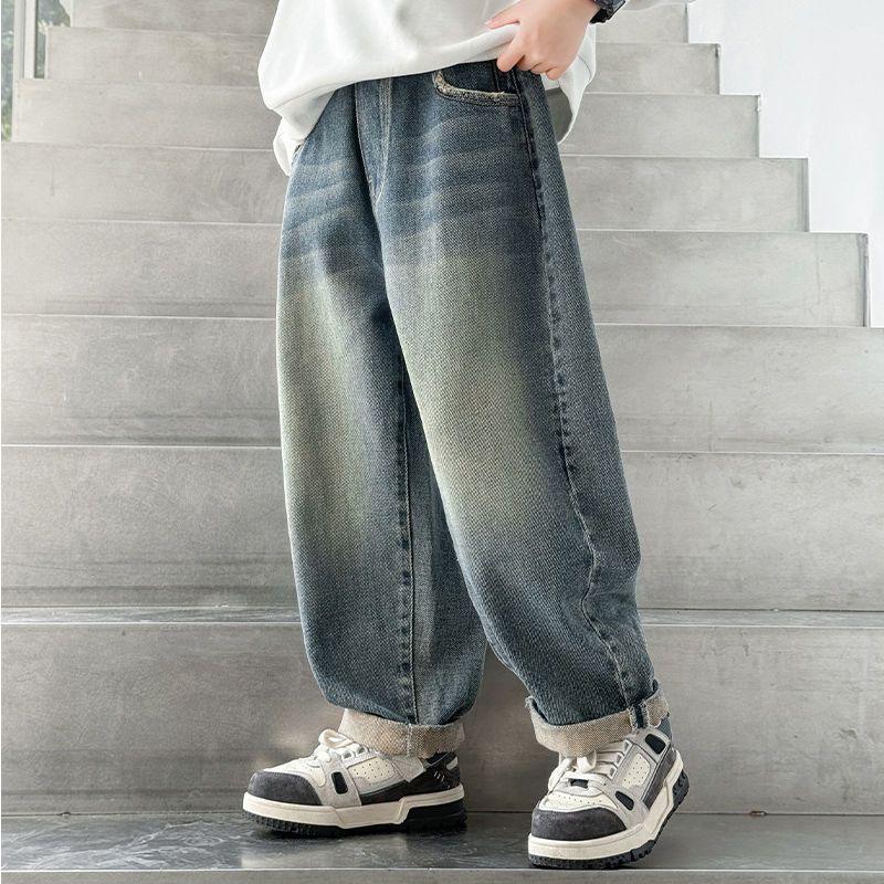 Children's Clothing Boys' Straight Leg Jeans Korean Children's Pants Handsome and Versatile Pants