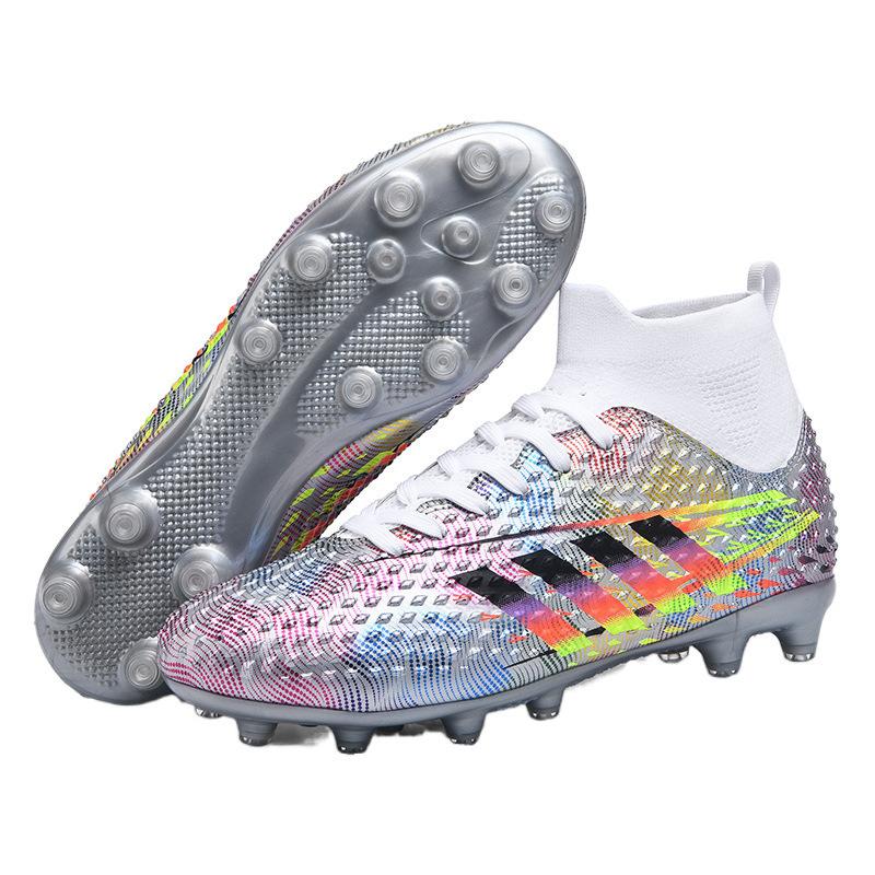 New High-top Football Shoes Artificial Flat AG Spikes Boys and Teenagers Student Training Sports Shoes