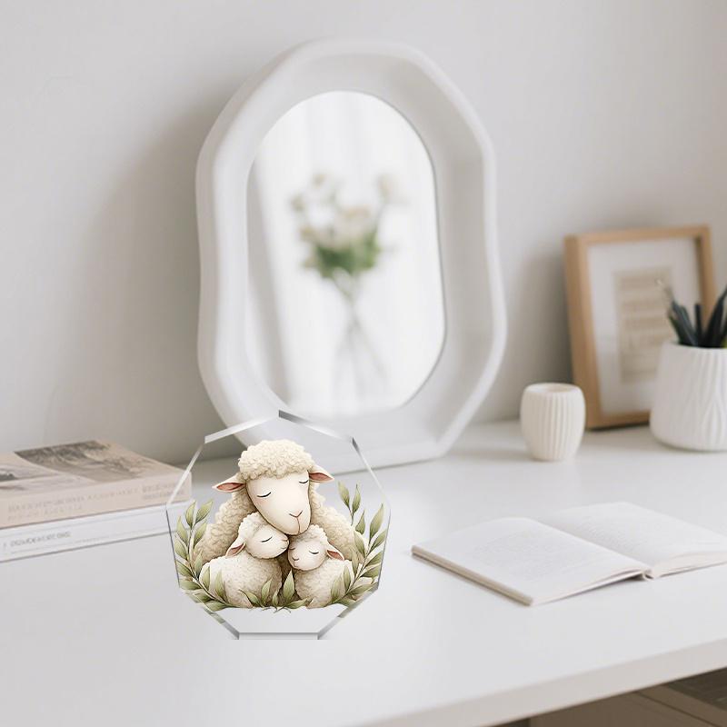 White Lambs Design, Unique Creative Office & Home Desktop Decor, Christmas Gifts, Festive Tabletop Display, Nurseries, Home Desk Living Room Acrylic