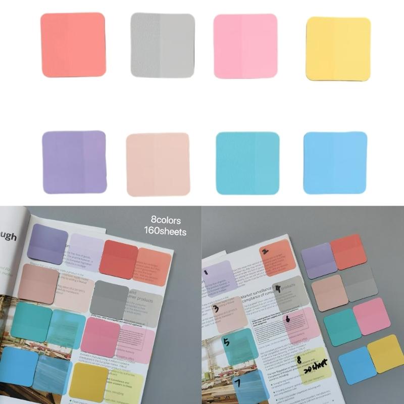 8PCs Plastic Note Set Color Coded Repositionable Tab With Surfaces for Multi Surfaces Use