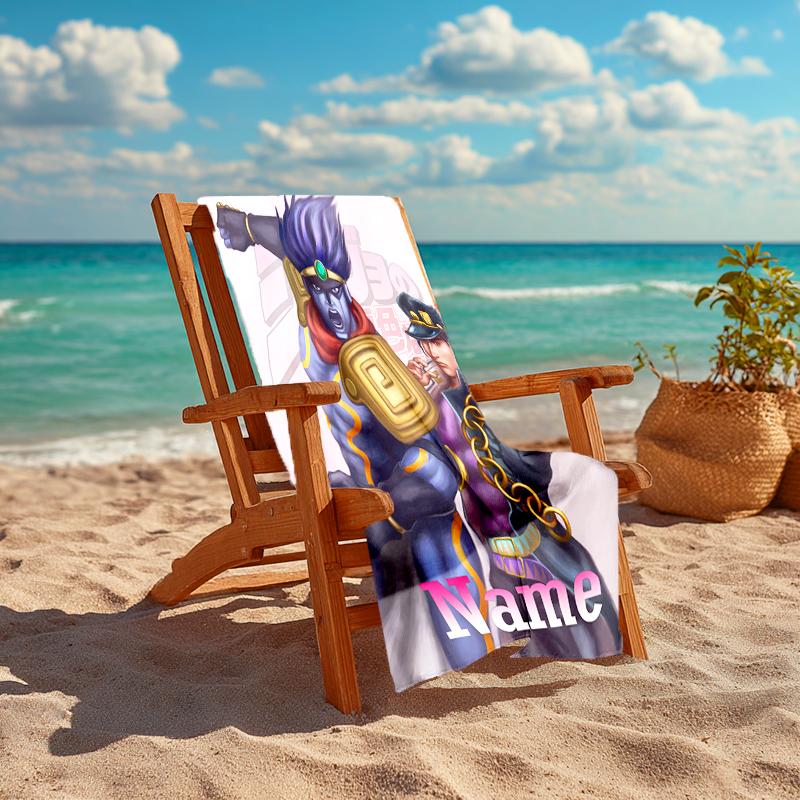 Personalized Customized Proof Beach Towel with JoJo's Bizarre Adventure Pattern - Soft, Absorbent,quick-drying,perfect Swimming,camping&bathing