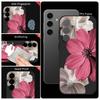 Pink Flower Pattern Lanyard Phone Case For Samsung Galaxy A57 A17 A56 A16 A55 A15 A36 5G S25 FE S26 S24 S23 S22 Ultra Soft Cover
