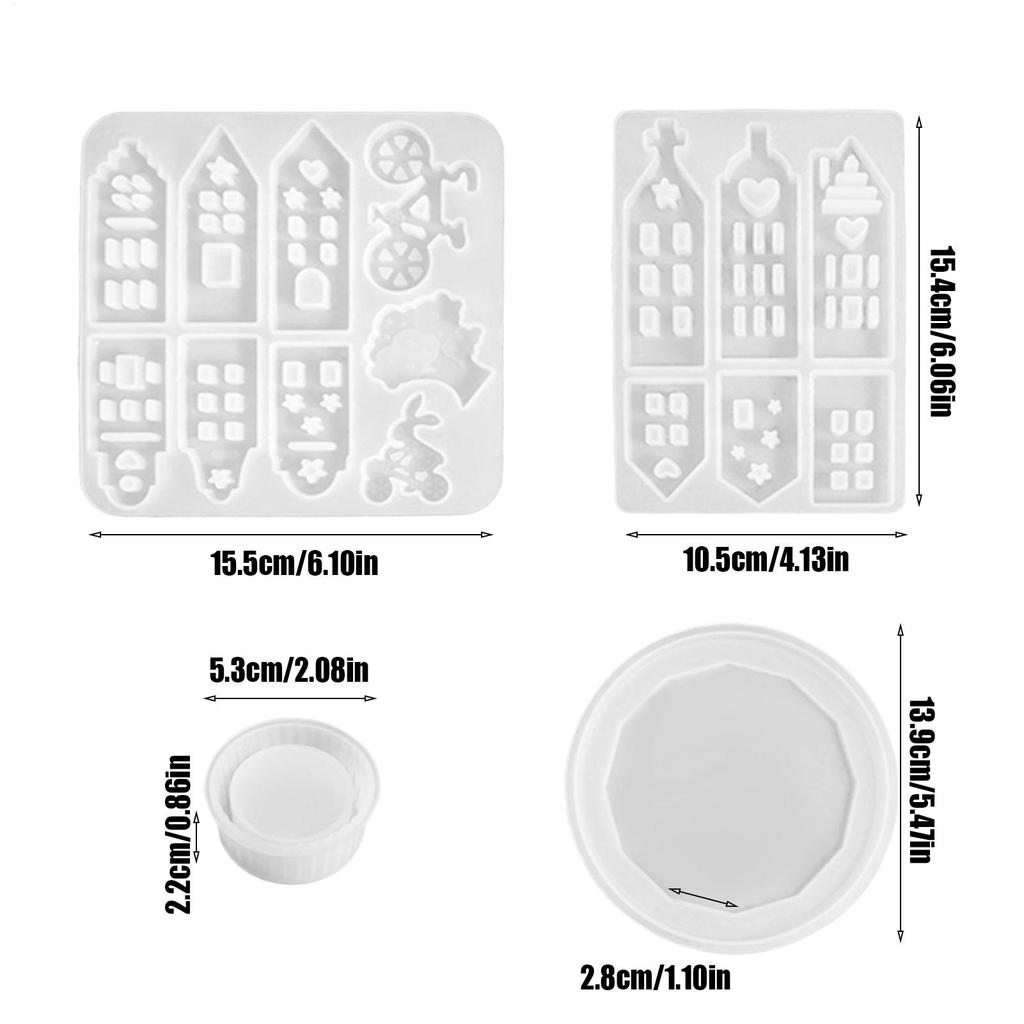 Silicone House Mold Craft Making Mold Flexible 3D Epoxy Resin Molds Epoxy Casting Molds Practical Ornament Molds For Home
