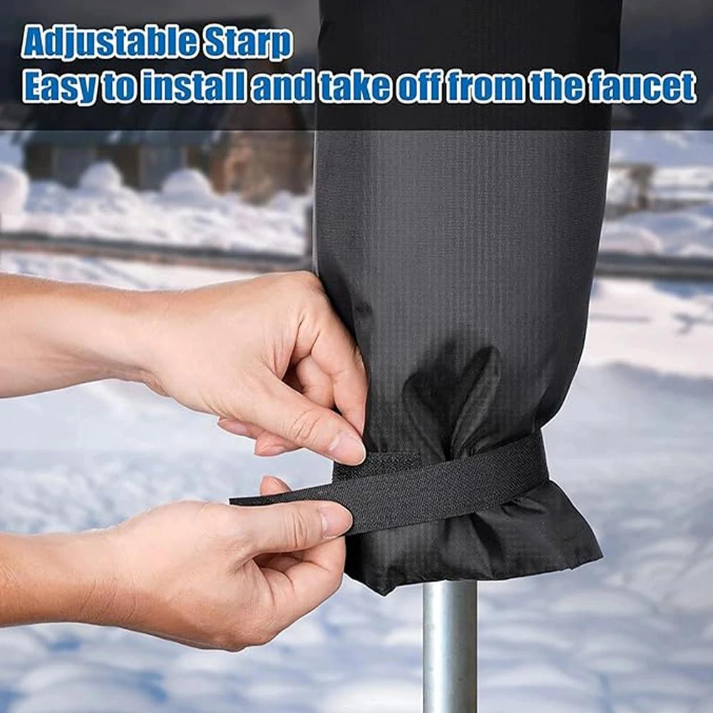 Winter Waterproof Outdoor Garden Faucet Tap Cover Antifreeze Oxford Cloth Faucet Protector for Home Kitchen Faucet Accessories