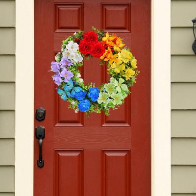 Artificial Front Door Wreath Home Decor, Photo Prop Creative Centerpieces, Hanging Ornament for