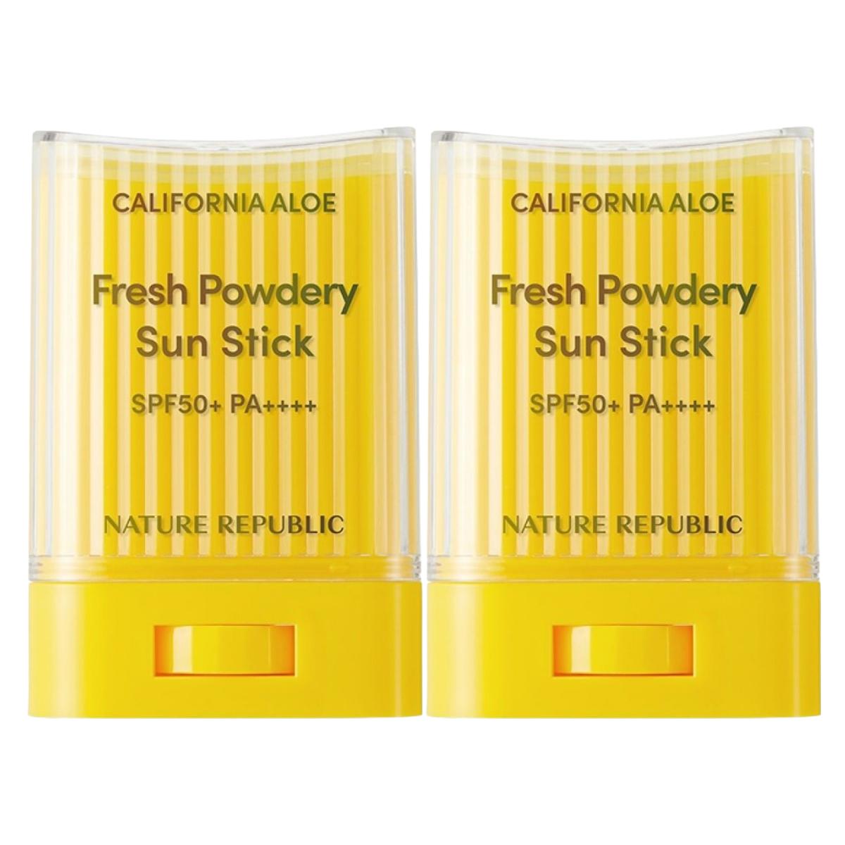 

Nature Republic California Aloe Fresh Powdery Sun Stick SPF50+ PA++++ Duo Pack 24g x 2