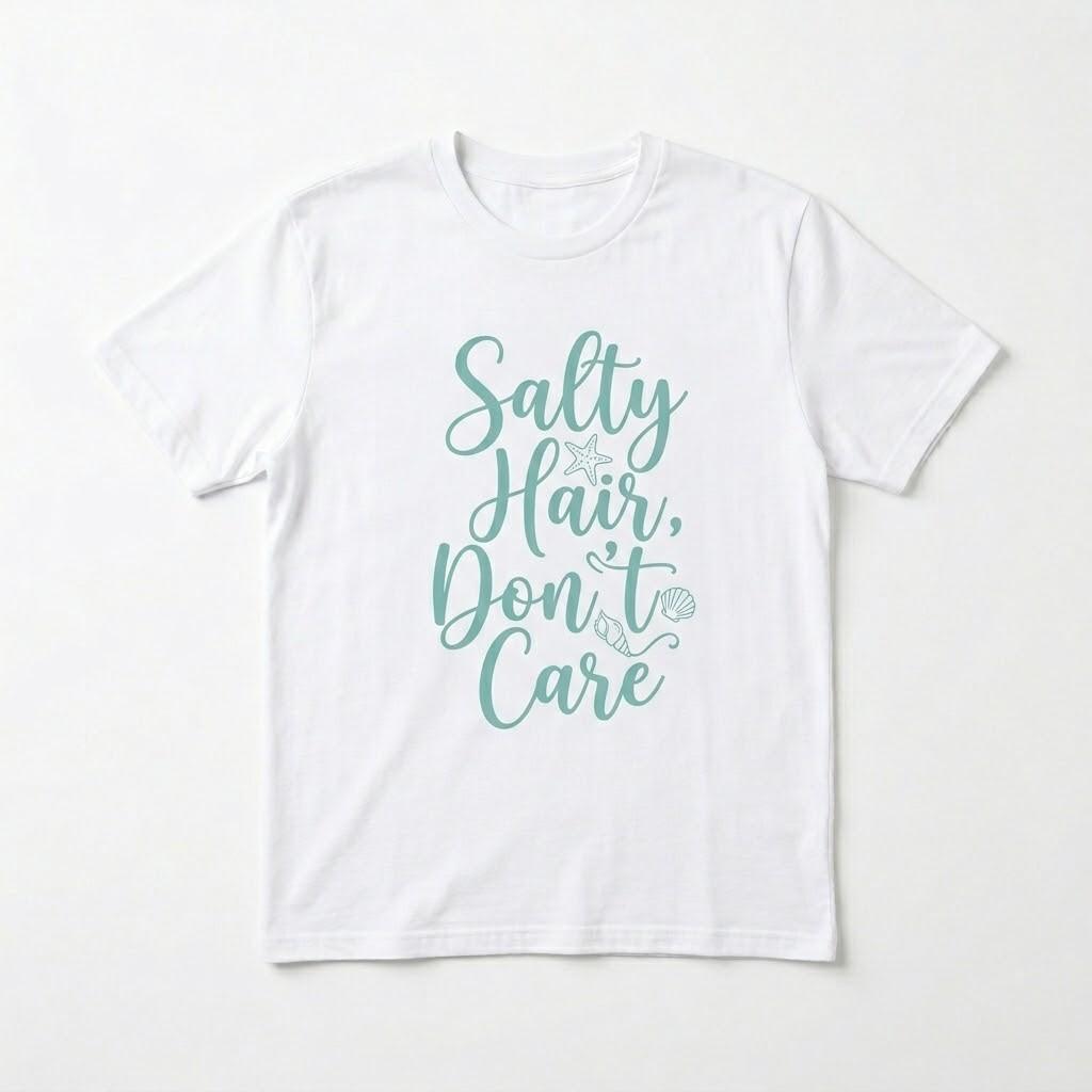Salty Hair Don t Care T-Shirt Summer Beach Vibes Tee for Ocean Lovers XXXL