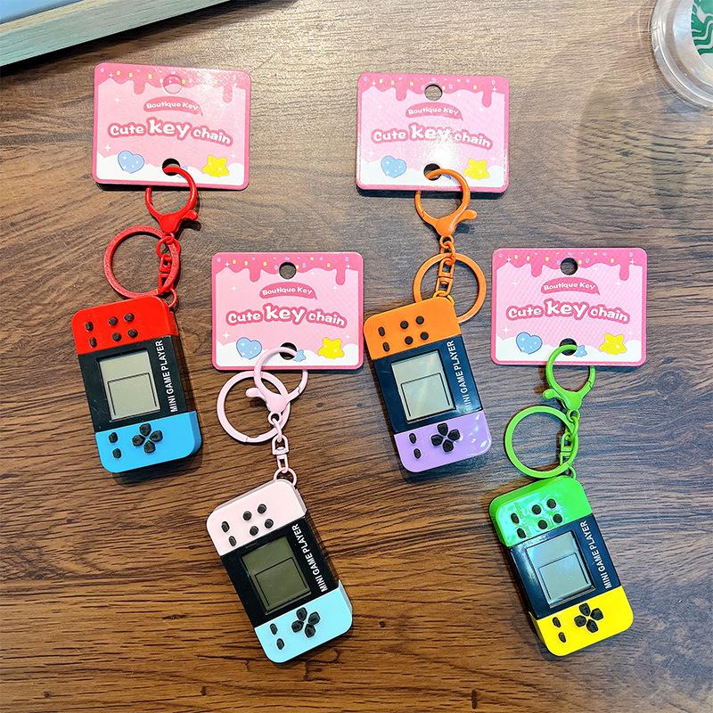 Nostalgic Tetris Game Keychain: Handheld Fun Toy & Classic Small Pendant Gift