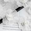 White Beaded Organza Three-Dimensional Flower Decorative Clothing Dress Lolita Hair Accessories Headgear Bag Lace Accessories