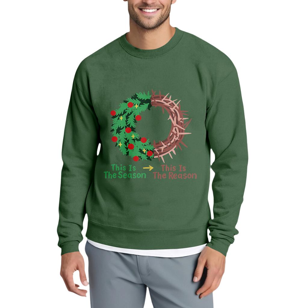 Vánoční potisk Volná pánská mikina