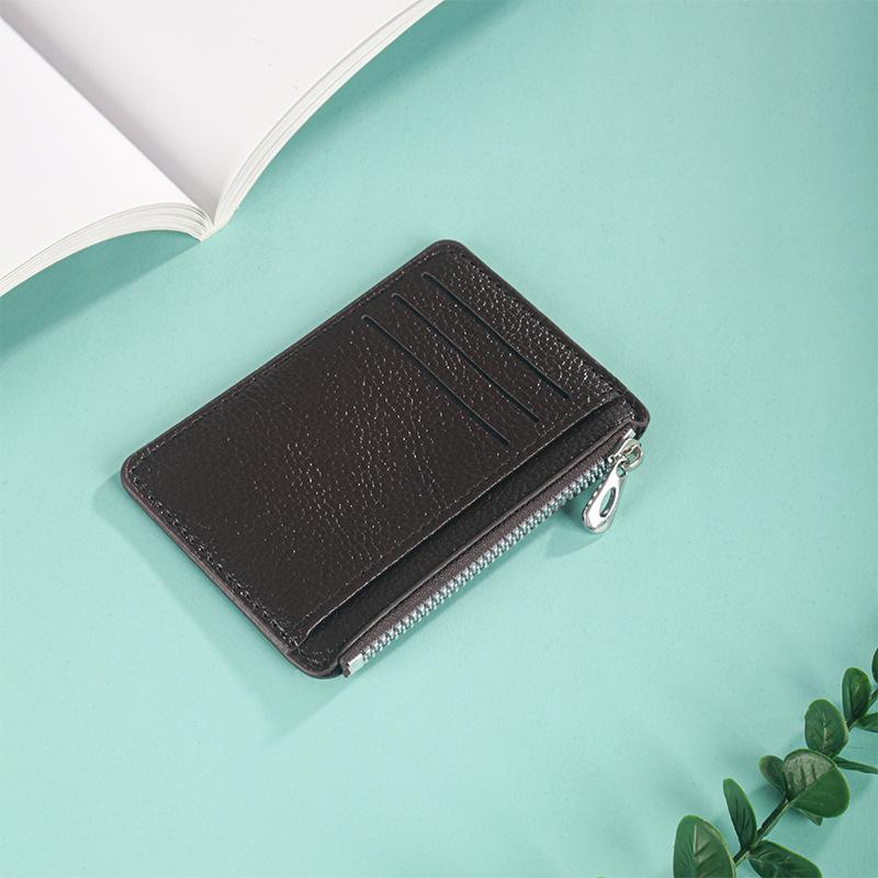 Hot-selling 2025 new casual card bag zipper multi-card change bag multi-functional lychee pattern card bag