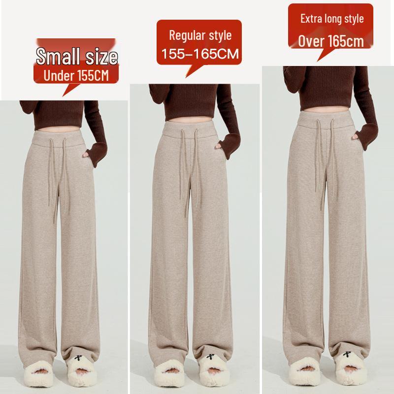 Kalhoty dámské s vysokým pasem a širokými nohavicemi v barvě mléčného čaje - Zeštíhlující a stylové pro podzim/zimu 2025