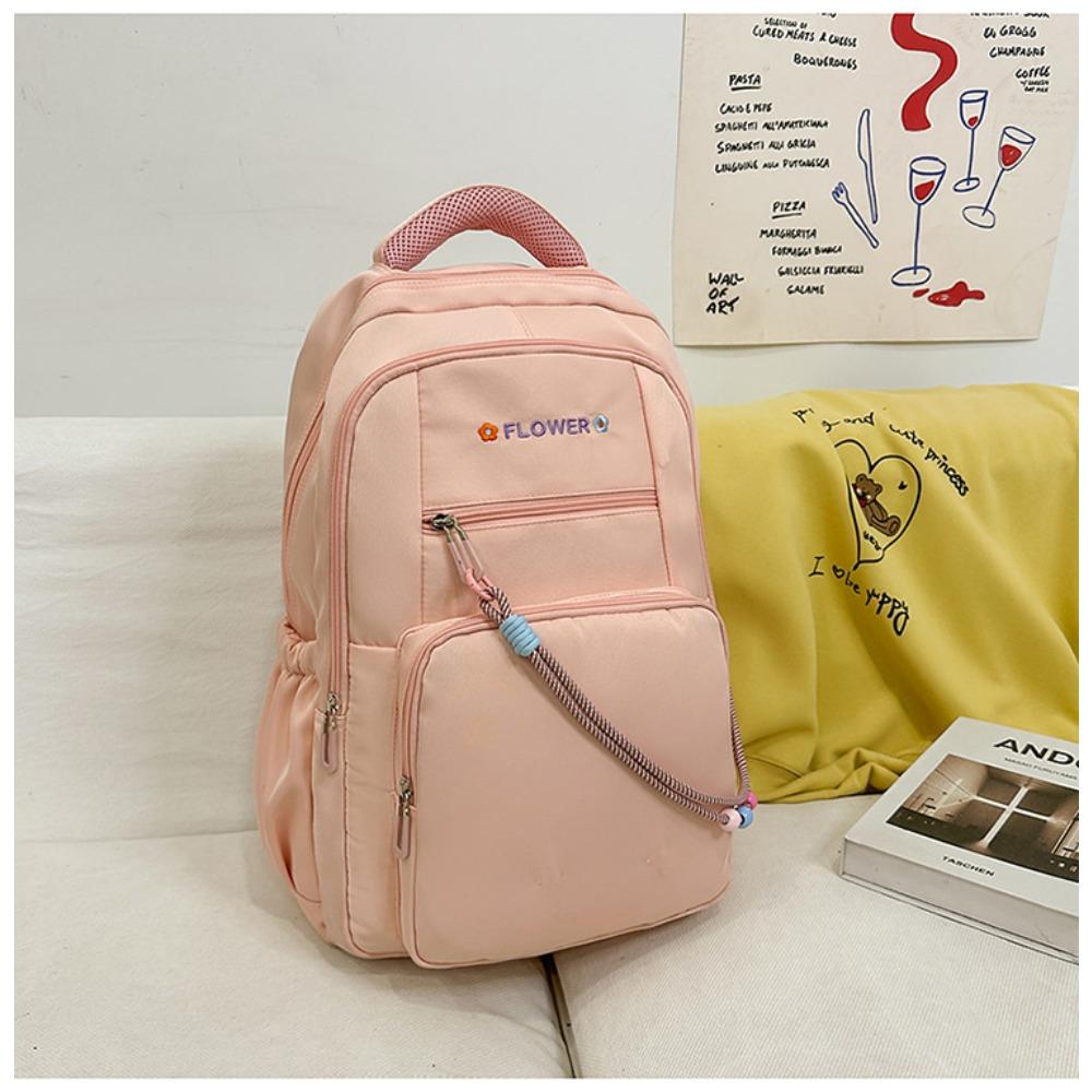 

High-value middle school students ins lightweight schoolbag, school students, primary school students, grades 3-6, high school large-capacity backpack розовый