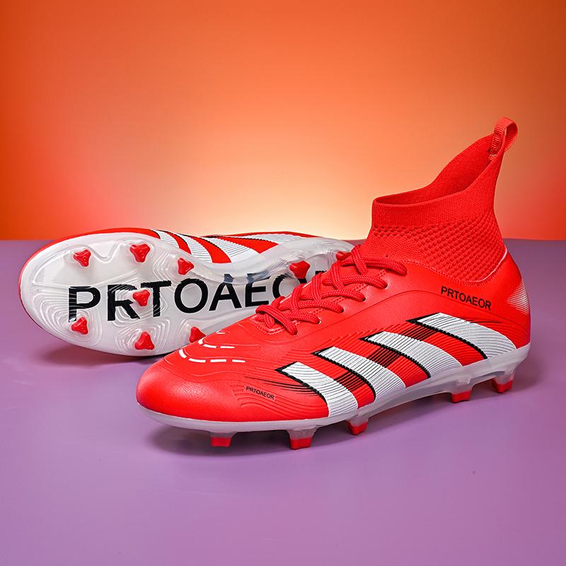 Chaussures de Football pour Hommes Chaussures Professionnelles pour Terrain de Football Antidérapantes Entraînement Extérieur sur Herbe Crampons Chaussures de Sport pour Enfants Football
