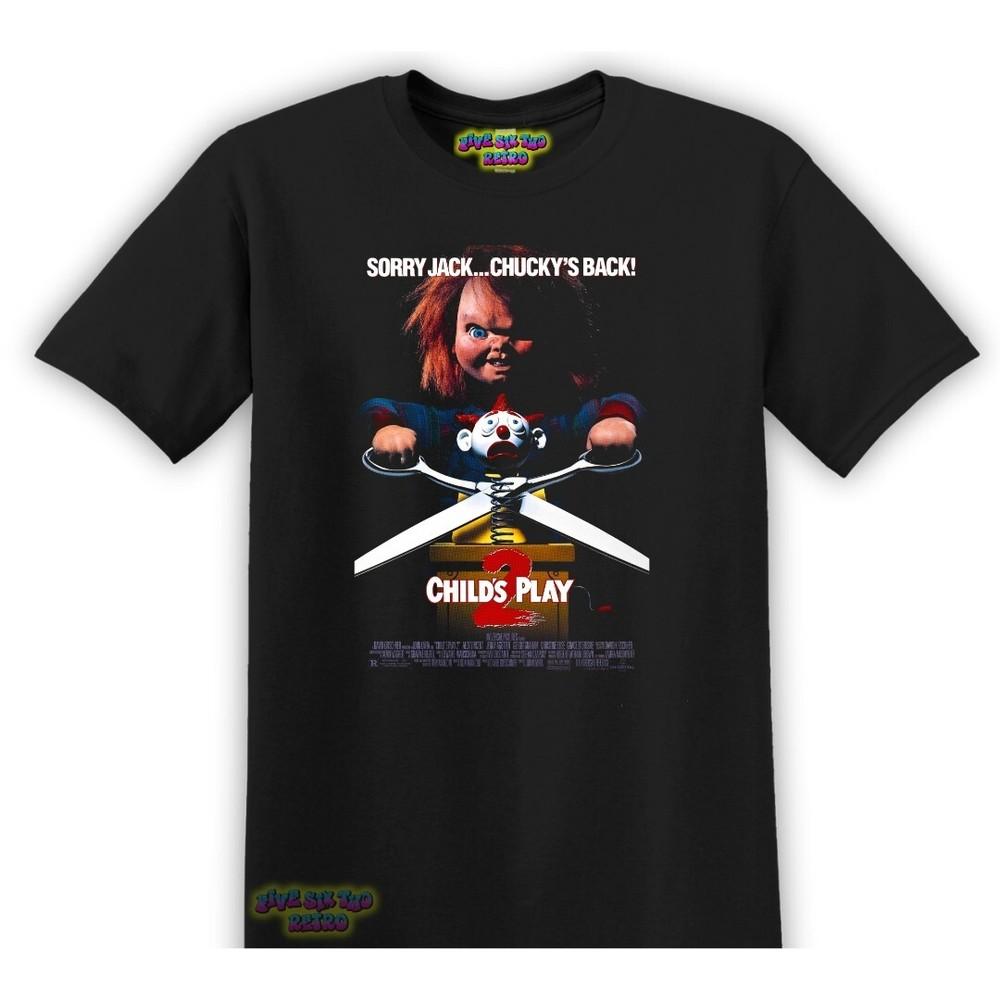 Child039s Play 2 Horror Movie Poster TShirt Black S3XL Chucky Unisex T-Shirt XXXL