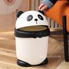 Panda Trash Can Bathroom With Lid Garbage Plastic Room Bin for Tin Small Office Car