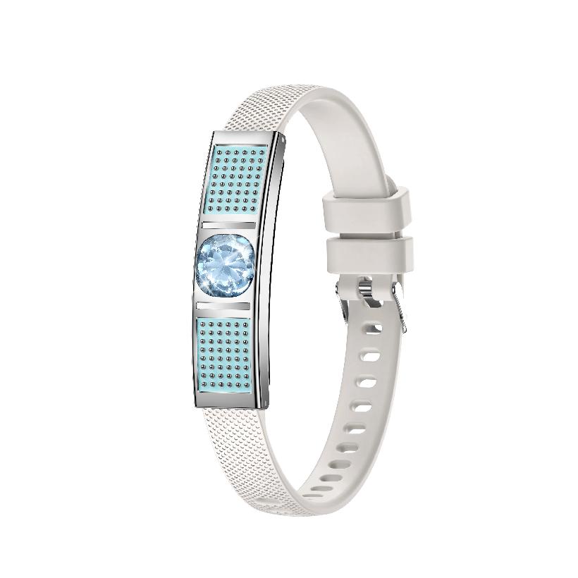 Smart Bracelet For Women With Health and Sleep Monitoring Multiple Exercise Modes,Women s Health Monitoring For Android IOS Silver Rubber