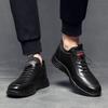 Sneakers Men's 2025 Autumn and Winter New Men's Black Cowhide Velvet Inner Height-increasing Casual Leather Shoes