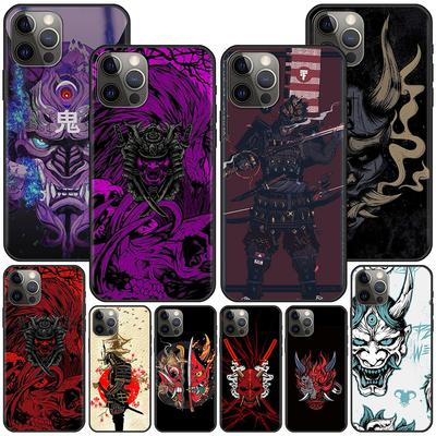 כיסוי עבור Apple Iphone 11 13 12 Mini 14 Pro Max Xr 7 8 +Se 2020 Xs 6 6s Plus 5 5s כיסוי טלפון סיליקון שחור Samurai Oni Mas
