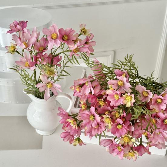 Artificial Spring Flowers, Realistic Faux Wildflowers with Stem, Colorful Floral Bouquet for Vase, Indoor Table Decor, Wedding Centerpiece