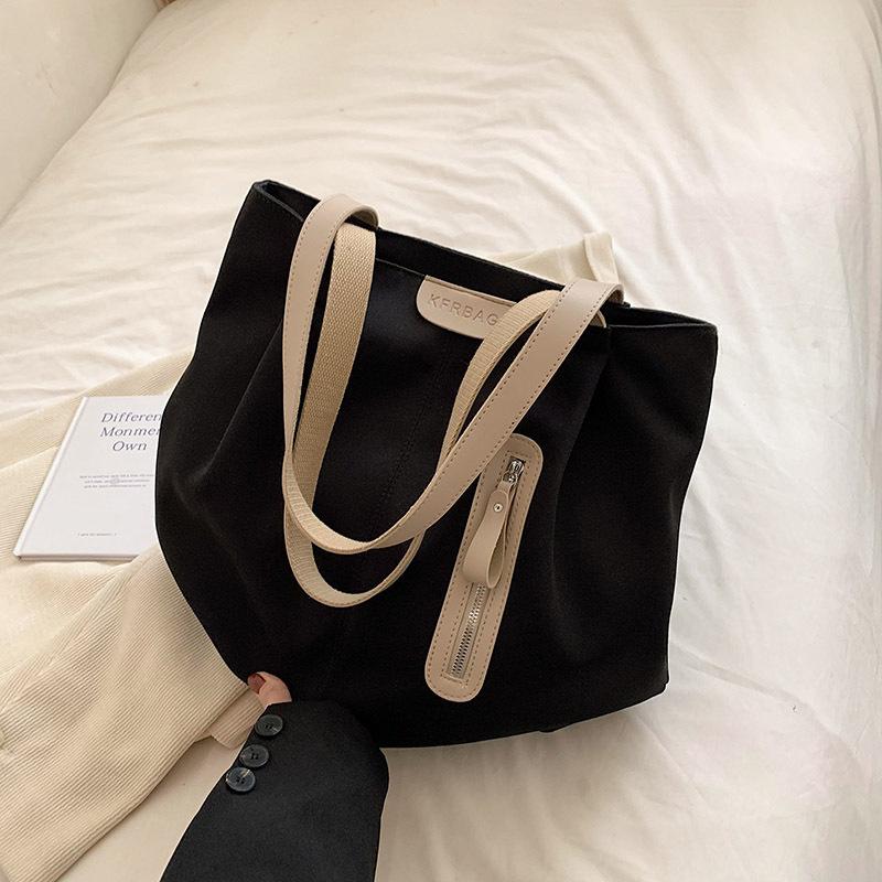 

Плісирована полотняна сумка Жіноча сумка Однотонна сумка через плече Сумка чорний