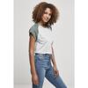 T-shirt Femme - Urban Classics - Contrast Raglan - Gris Clair/vert - Manches Courtes - Coupe Loose