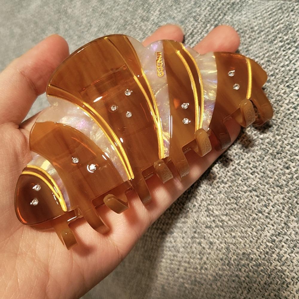 Coffee French  Crab Clip Korean Style Acetic Acid Shark Clip  Hair Accessories