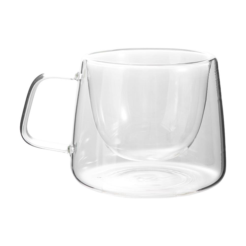 Drinkware 200ml Coffee Mug Transparent Heat-resistant Espresso Cup with Handle Double Wall Glass Home