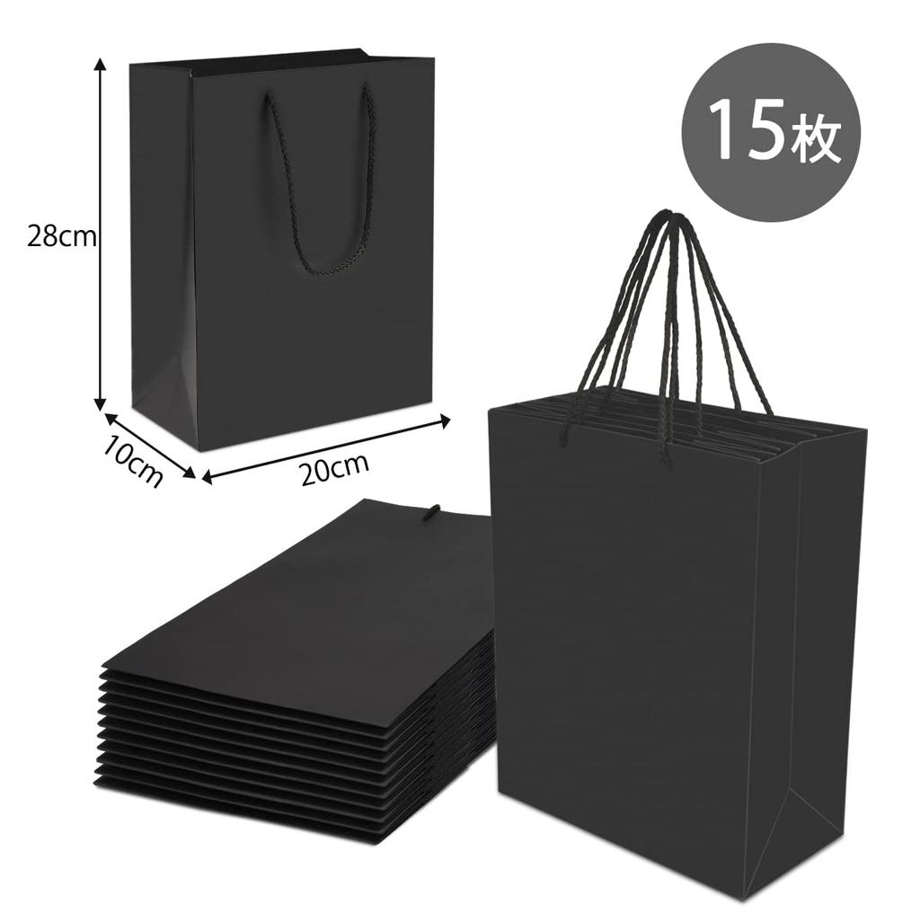 TOPtoper Gift Bags, Thick, Vertical, Pack of 15, Strong and Durable, Reusable Kraft Paper Bags, Extra Large Gift Bags, DIY Gift Bags for Weddings, Pac