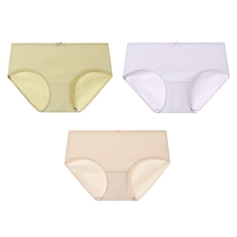 Fenteng Women's 100% Cotton Antibacterial 3-Pack Briefs