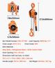 Manual Lever Chain Hoist, 3T 3000KG Capacity Heavy Duty Come Along, 6M Lift G80 Alloy Steel Chain With Dual Pawl Mechanical Brake, 360° Rotating