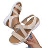 Women Plus Size Casual Cross Strap Flat Sandals Open Toe Slip On Lightweight Comfortable Summer Footwear for Daily Use