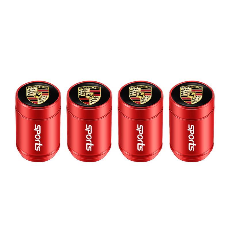 4Pcs Car Tire Valve Caps Aluminum Alloy Tire Dust proof For Porsche Cayenne Panamera Macan 911 718 Taycan Boxster Cayman 918
