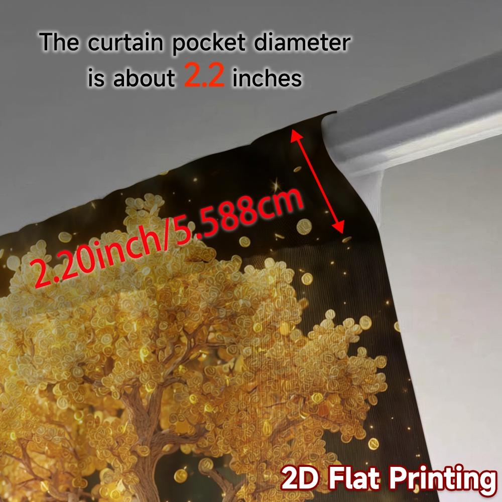 2pcs, 2D FLAT PRINTING Curtains (Without Rod) GoldenTree Contemporary Chic Curtains Polyester Easy Install Curtains Decorations