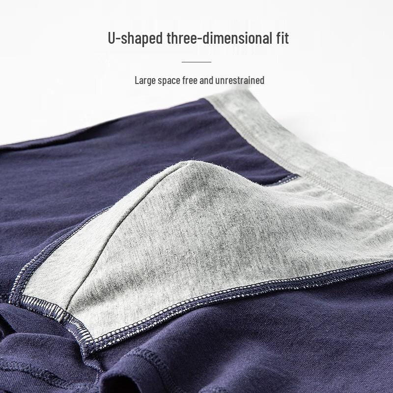 Langsha Men's Cotton Mid-Waist Boxer Briefs