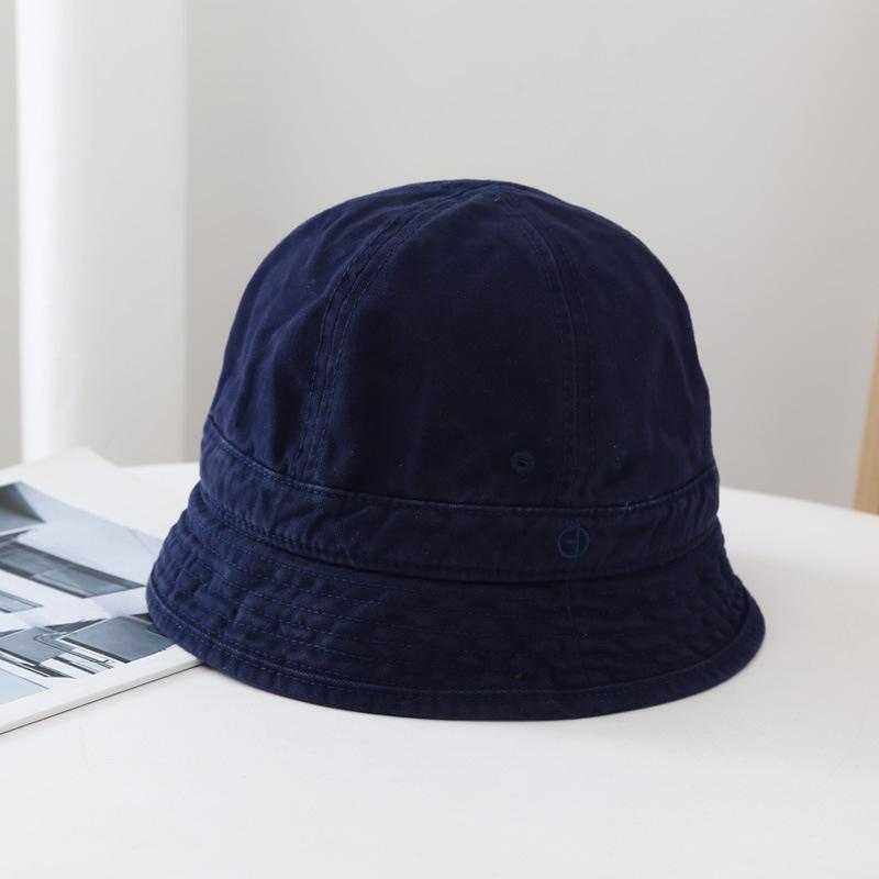 Short-Brimmed Bucket Hat Women S Summer Bucket Hat Spring And Autumn Sun Hat Women S Sun Protection Hat Trendy Japanese Versatile Basin Hat M(56-58cm) тёмно-синий