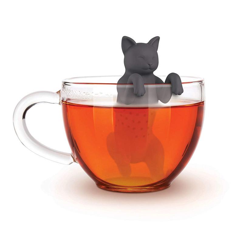 Cat Dog Silicone Tea Infuser Filter Reusable Cartoon Animal Tea Bag Coffee Leak Kitchen Teabag Herbal Spice Diffuser Strainer