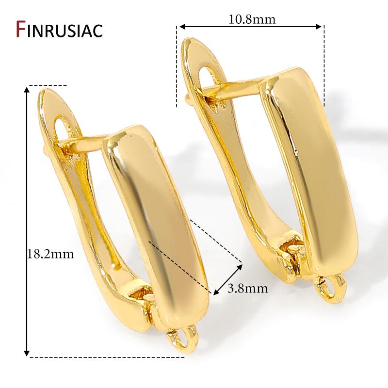 

18K Gold Plated Shvenzy Earwires,Brass Metal Earring Hooks Clasps,Earring Fixtures,DIY Jewelry Materials Accessories 1 pair