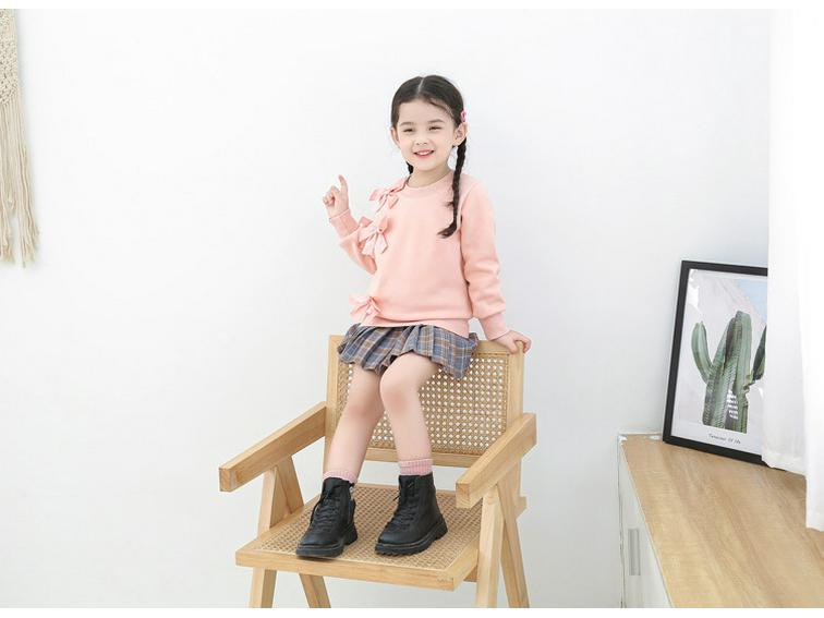 Girls' Korean Style Fleece Sweatshirt - Autumn 2024 Children's Pullover