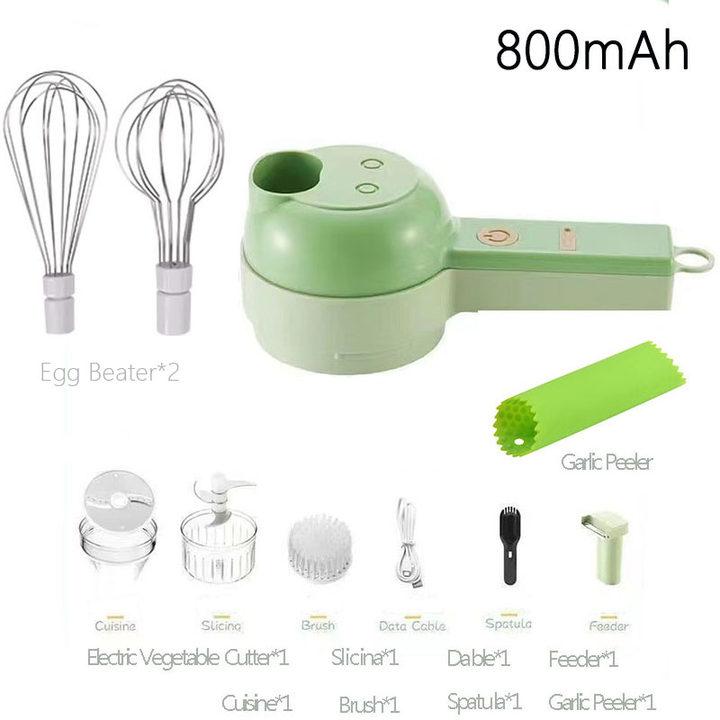 4 in 1 Handheld Electric Vegetable Cutter Wireless Food Processor Vegetable Slicer Set Pepper Garlic Mash Minced Cooking Gadgets6