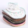 Popular European and American Classic Hollow Western Cowboy Hat Men's and Women's Fashion Vacation Breathable Sunshade Straw Hat