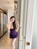 Spring and Summer New European and American Spice Girls Style Sleeveless Tube Top Dress for Women's Sexy Pure Desire Purple Skirt Hip-wrapped 