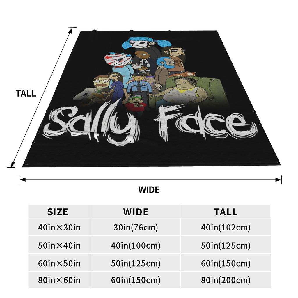 Sally Face Game Anime SF Blanket Coral Fleece Plush Horror Sal Fisher Lightweight Throw Blankets Outdoor Travel Plush Thin Quilt