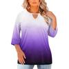 Women's Fashion Casual Round Neck Three-Quarter Sleeve Oversized Print Top