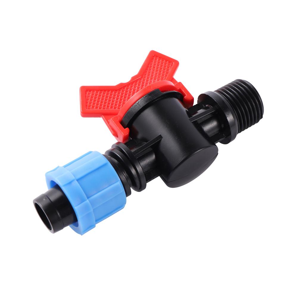 1/2" Male Thread To 16mm Locked Water Valve 16mm Drip Tape Connector Irrigation Hose Nut Connector Quality Pipe Water Switch