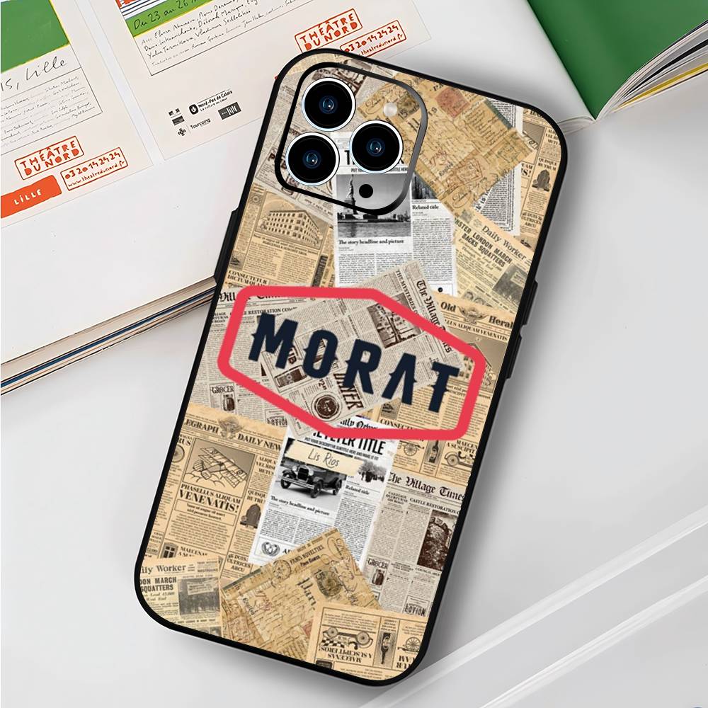 m-Morat For iPhone 17 Air 16 15 14 13 12 11 Pro Black Soft Cover Phone Case