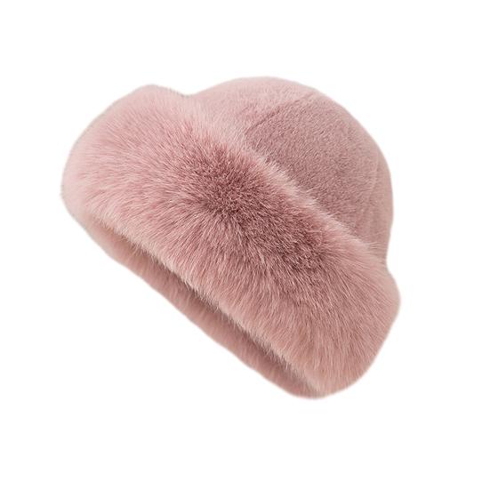 

Жіноча панама Зимова Тепла Потовщена з Козирком Циліндр Однотонна Вітрозахисна для Улиці в Холодну Погоду Головний Убір рожевий