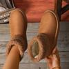 Large Size Cotton Shoes for Women, Winter Ethnic Style, Worn Outdoors with Warm Fleece and Thick Soled Snow Boots