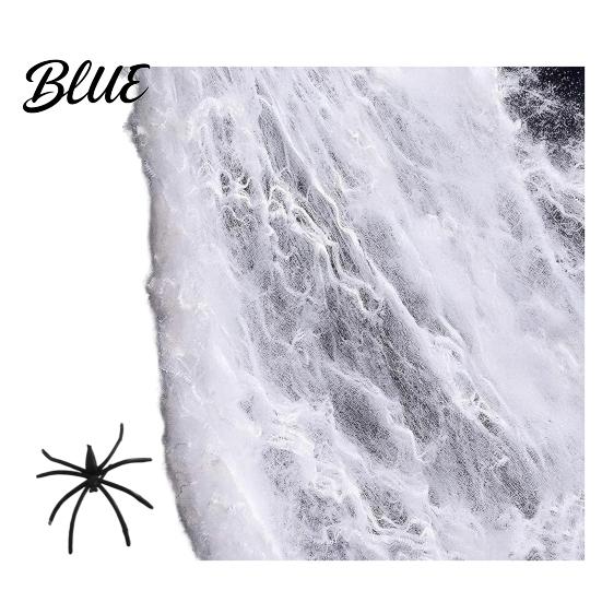 Spooky Party Supplies Halloween Glow-in-the-Dark Spider Web, 20/40/60/100/120/200/300g Luminous Web with Mini Spiders, Celebration Reusable Decor for