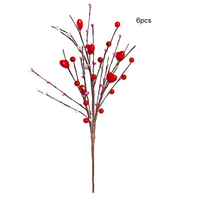 

6 шт. ягодных стеблей ко Дню святого Валентина, имитирующих ветку, романтическое украшение для дома